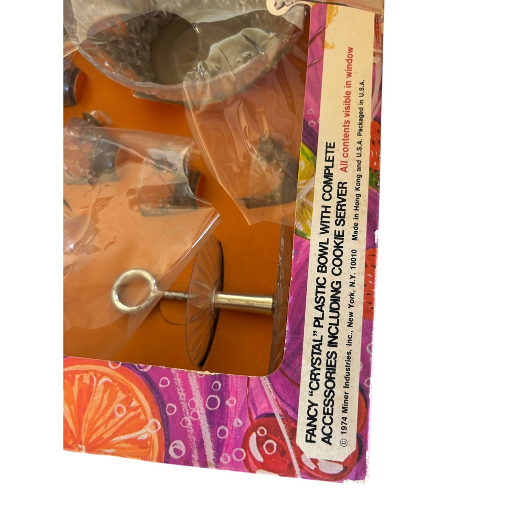 NIB 1974‎ Vintage Miner Little Hostess Punch Set Plastic Bowl Cups Ladle Cookie - Picture 3 of 5